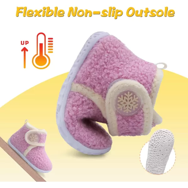 LeIsfIt Toddler Slippers Boys Girls House Slippers Kids Winter Boots Warm Lightweight House Shoes with Non-Slip Sole