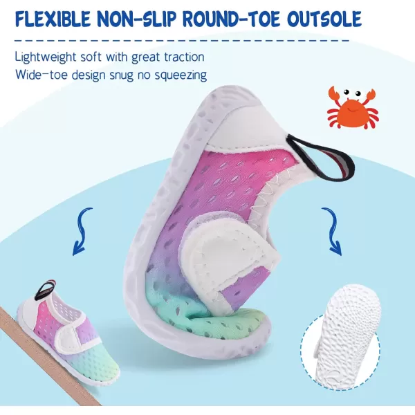 LeIsfIt Toddler Water Shoes Boys Girls Aqua Socks Kids Breathable Swim Shoes Non-Slip Barefoot Beach Shoes
