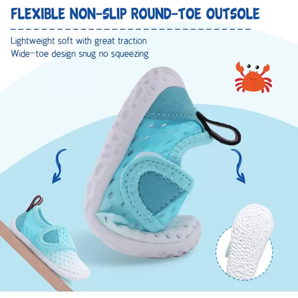 LeIsfIt Toddler Water Shoes Boys Girls Aqua Socks Kids Breathable Swim Shoes Non-Slip Barefoot Beach Shoes