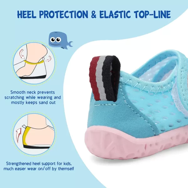 LeIsfIt Toddler Water Shoes Boys Girls Aqua Socks Kids Breathable Swim Shoes Non-Slip Barefoot Beach Shoes