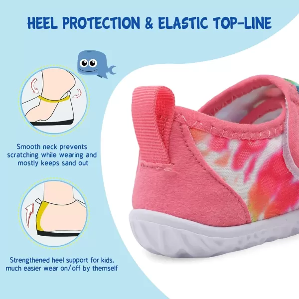 LeIsfIt Toddler Water Shoes Boys Girls Aqua Socks Kids Breathable Swim Shoes Non-Slip Barefoot Beach Shoes