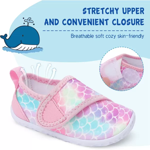 LeIsfIt Toddler Water Shoes Boys Girls Aqua Socks Kids Breathable Swim Shoes Non-Slip Barefoot Beach Shoes