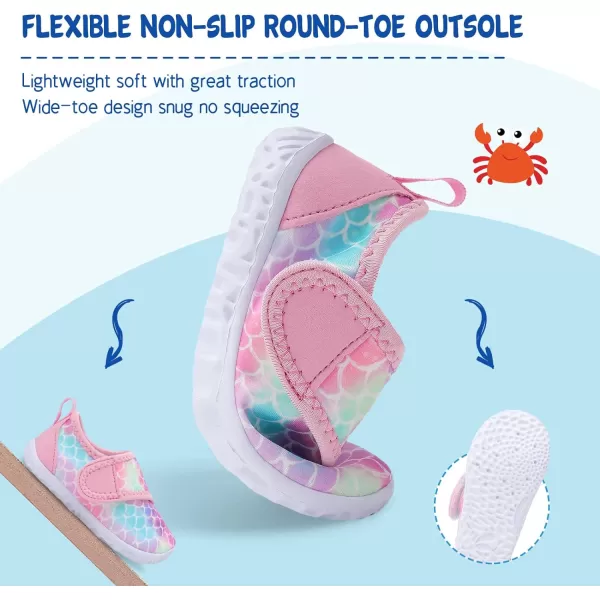 LeIsfIt Toddler Water Shoes Boys Girls Aqua Socks Kids Breathable Swim Shoes Non-Slip Barefoot Beach Shoes