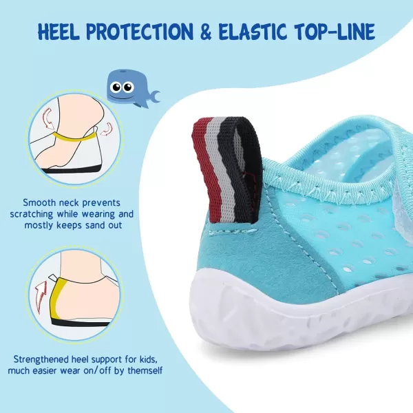 LeIsfIt Toddler Water Shoes Boys Girls Aqua Socks Kids Breathable Swim Shoes Non-Slip Barefoot Beach Shoes