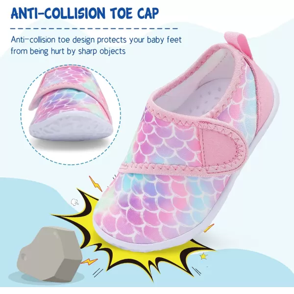 LeIsfIt Toddler Water Shoes Boys Girls Aqua Socks Kids Breathable Swim Shoes Non-Slip Barefoot Beach Shoes