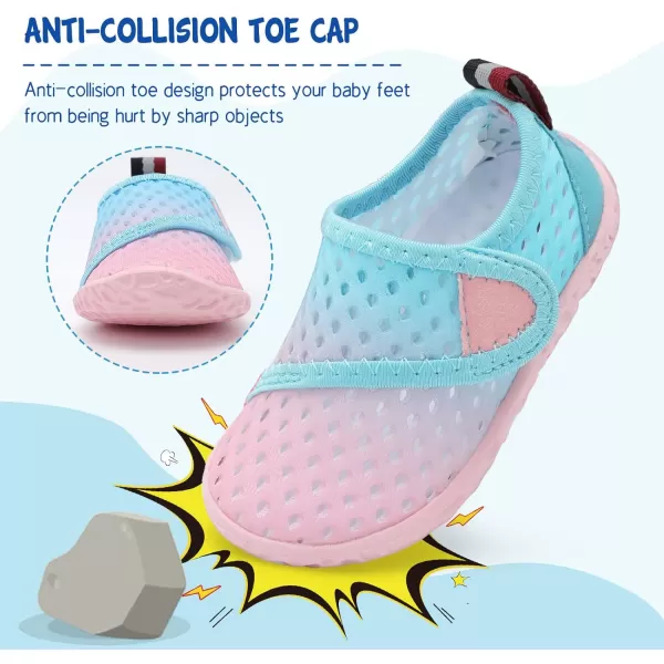 LeIsfIt Toddler Water Shoes Boys Girls Aqua Socks Kids Breathable Swim Shoes Non-Slip Barefoot Beach Shoes