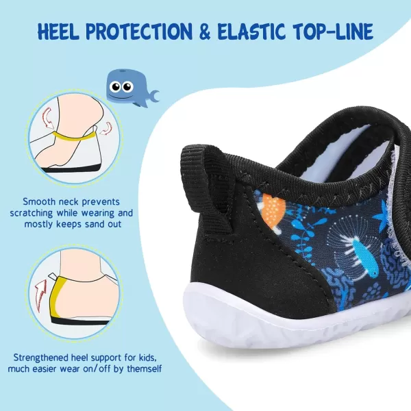 LeIsfIt Toddler Water Shoes Boys Girls Aqua Socks Kids Breathable Swim Shoes Non-Slip Barefoot Beach Shoes