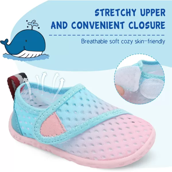 LeIsfIt Toddler Water Shoes Boys Girls Aqua Socks Kids Breathable Swim Shoes Non-Slip Barefoot Beach Shoes