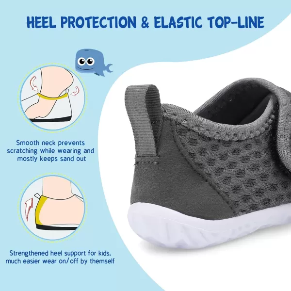 LeIsfIt Toddler Water Shoes Boys Girls Aqua Socks Kids Breathable Swim Shoes Non-Slip Barefoot Beach Shoes