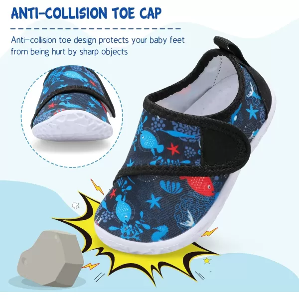 LeIsfIt Toddler Water Shoes Boys Girls Aqua Socks Kids Breathable Swim Shoes Non-Slip Barefoot Beach Shoes