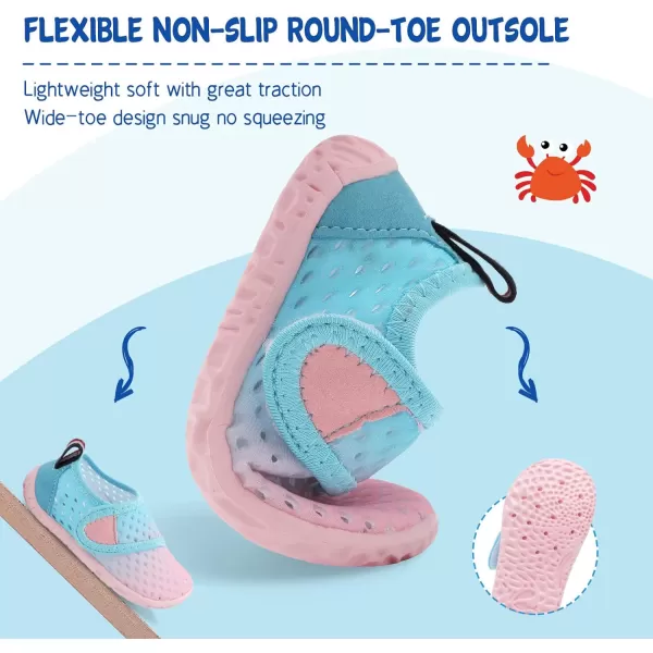 LeIsfIt Toddler Water Shoes Boys Girls Aqua Socks Kids Breathable Swim Shoes Non-Slip Barefoot Beach Shoes