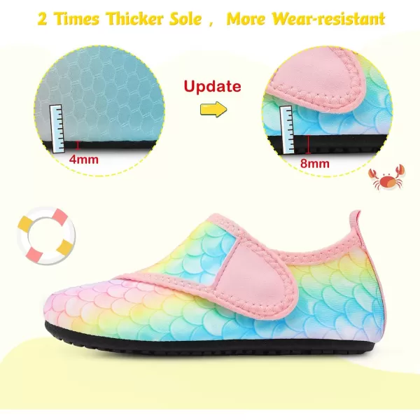 LeIsfIt Toddler Water Shoes Girls Boys Swim Beach Shoes Barefoot Aqua Socks Kids Non-Slip Water Socks