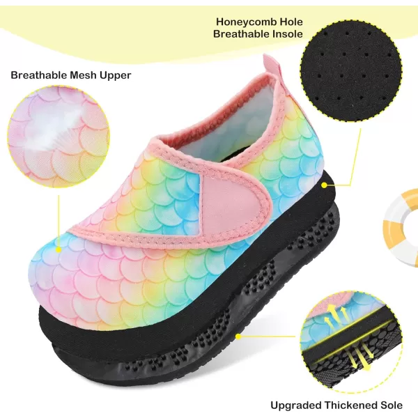 LeIsfIt Toddler Water Shoes Girls Boys Swim Beach Shoes Barefoot Aqua Socks Kids Non-Slip Water Socks