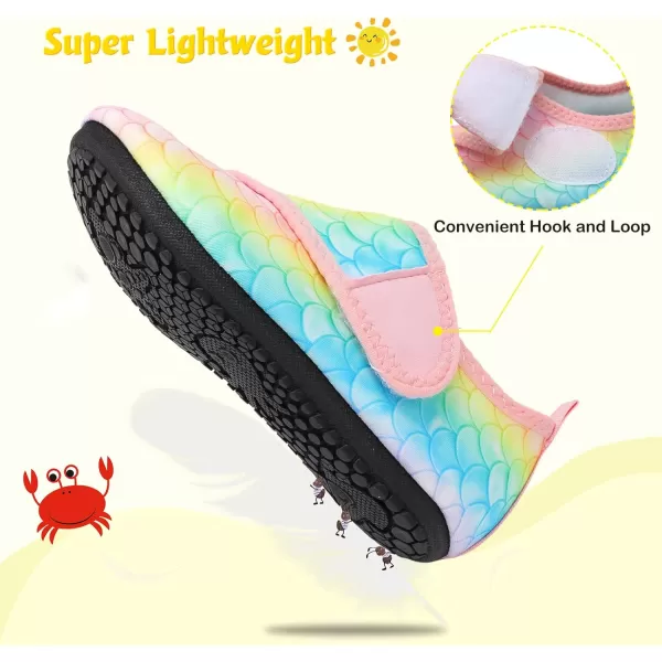 LeIsfIt Toddler Water Shoes Girls Boys Swim Beach Shoes Barefoot Aqua Socks Kids Non-Slip Water Socks