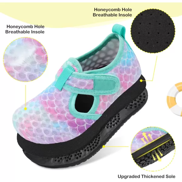 LeIsfIt Toddler Water Shoes Girls Boys Swim Beach Shoes Barefoot Aqua Socks Kids Non-Slip Water Socks