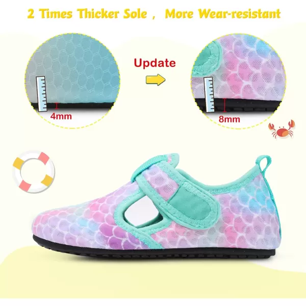 LeIsfIt Toddler Water Shoes Girls Boys Swim Beach Shoes Barefoot Aqua Socks Kids Non-Slip Water Socks