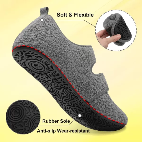 LeIsfIt Womens Mens Slippers Soft House Slippers Warm Fuzzy House Shoes Slipper Socks with Rubber Sole