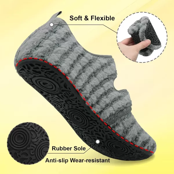 LeIsfIt Womens Mens Slippers Soft House Slippers Warm Fuzzy House Shoes Slipper Socks with Rubber Sole