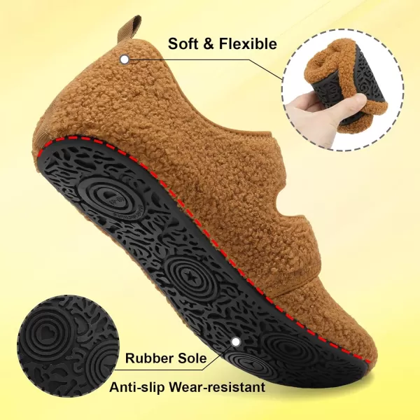LeIsfIt Womens Mens Slippers Soft House Slippers Warm Fuzzy House Shoes Slipper Socks with Rubber Sole