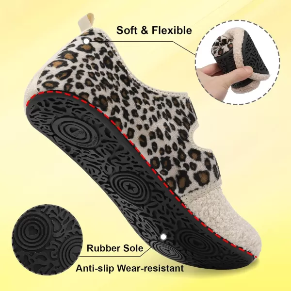 LeIsfIt Womens Mens Slippers Soft House Slippers Warm Fuzzy House Shoes Slipper Socks with Rubber Sole