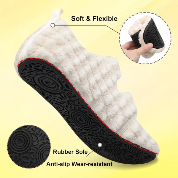 LeIsfIt Womens Mens Slippers Soft House Slippers Warm Fuzzy House Shoes Slipper Socks with Rubber Sole