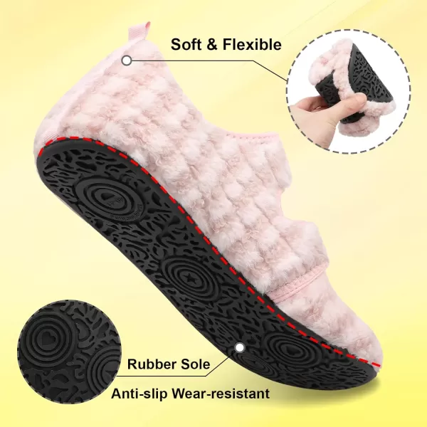 LeIsfIt Womens Mens Slippers Soft House Slippers Warm Fuzzy House Shoes Slipper Socks with Rubber Sole