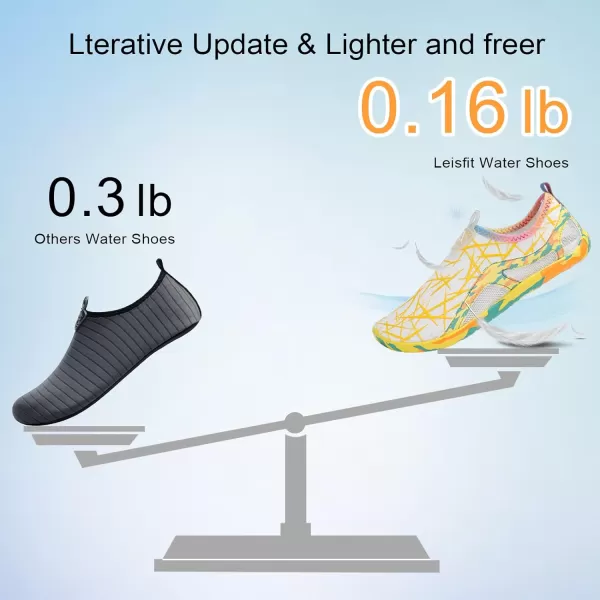 LeIsfIt Womens Mens Water Shoes Barefoot Quick-Dry Aqua Socks Slip-on Swim Beach Shoes for Surf Pool River Yoga