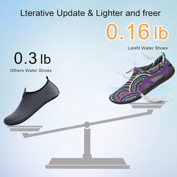 LeIsfIt Womens Mens Water Shoes Barefoot Quick-Dry Aqua Socks Slip-on Swim Beach Shoes for Surf Pool River Yoga