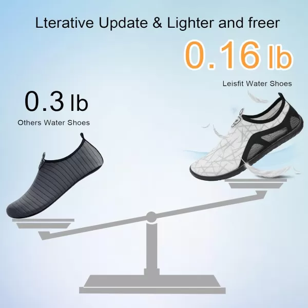 LeIsfIt Womens Mens Water Shoes Barefoot Quick-Dry Aqua Socks Slip-on Swim Beach Shoes for Surf Pool River Yoga