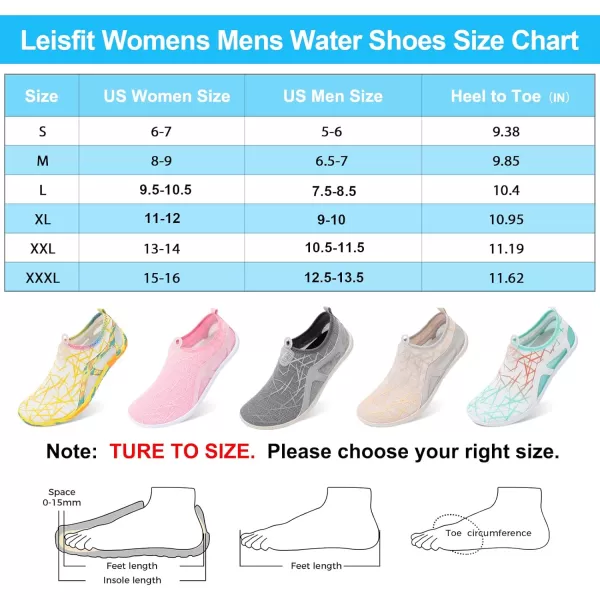 LeIsfIt Womens Mens Water Shoes Barefoot Quick-Dry Aqua Socks Slip-on Swim Beach Shoes for Surf Pool River Yoga