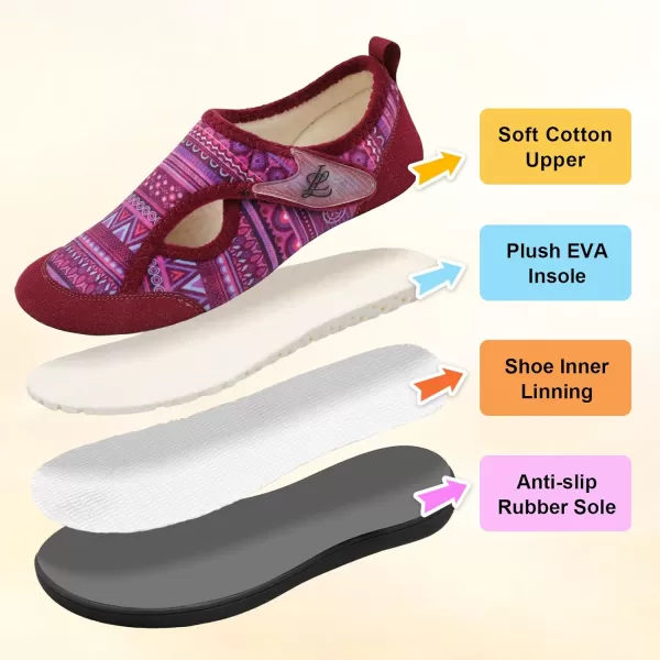 LeIsfIt Womens Slippers Wide Diabetic Shoes Adjustable Walking Shoes Arthritis Edema House Shoes Indoor Outdoor Slippers
