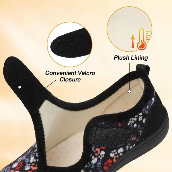 LeIsfIt Womens Slippers Wide Diabetic Shoes Adjustable Walking Shoes Arthritis Edema House Shoes Indoor Outdoor Slippers