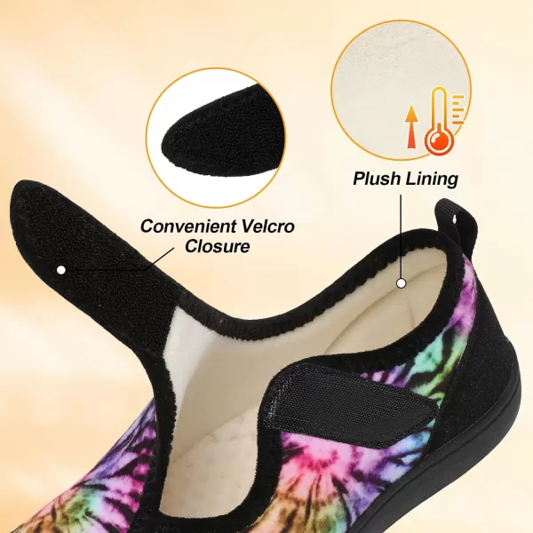LeIsfIt Womens Slippers Wide Diabetic Shoes Adjustable Walking Shoes Arthritis Edema House Shoes Indoor Outdoor Slippers