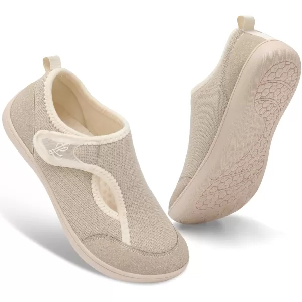 LeIsfIt Womens Slippers Wide Diabetic Shoes Adjustable Walking Shoes Arthritis Edema House Shoes Indoor Outdoor Slippers