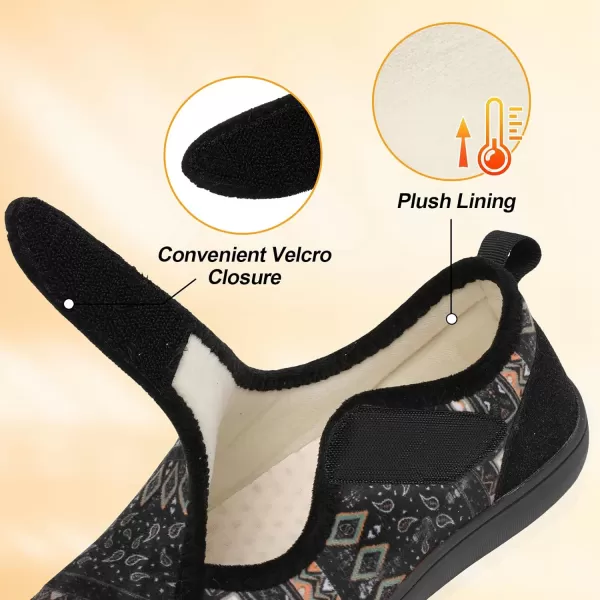 LeIsfIt Womens Slippers Wide Diabetic Shoes Adjustable Walking Shoes Arthritis Edema House Shoes Indoor Outdoor Slippers