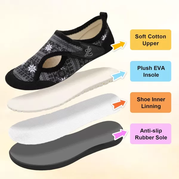 LeIsfIt Womens Slippers Wide Diabetic Shoes Adjustable Walking Shoes Arthritis Edema House Shoes Indoor Outdoor Slippers