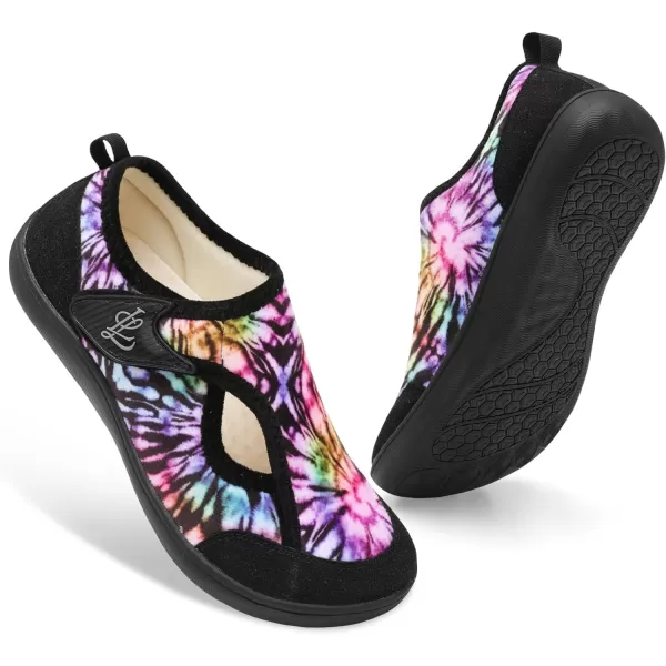 LeIsfIt Womens Slippers Wide Diabetic Shoes Adjustable Walking Shoes Arthritis Edema House Shoes Indoor Outdoor Slippers