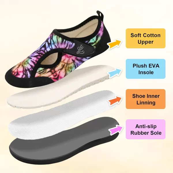 LeIsfIt Womens Slippers Wide Diabetic Shoes Adjustable Walking Shoes Arthritis Edema House Shoes Indoor Outdoor Slippers
