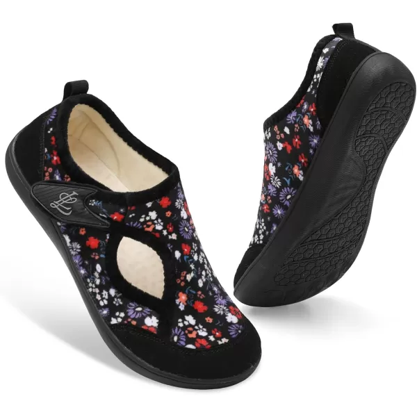 LeIsfIt Womens Slippers Wide Diabetic Shoes Adjustable Walking Shoes Arthritis Edema House Shoes Indoor Outdoor Slippers
