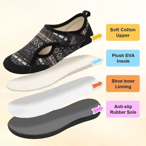 LeIsfIt Womens Slippers Wide Diabetic Shoes Adjustable Walking Shoes Arthritis Edema House Shoes Indoor Outdoor Slippers