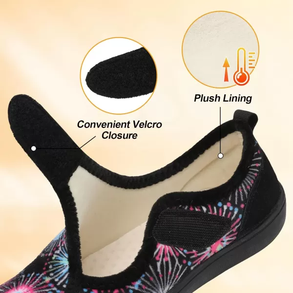 LeIsfIt Womens Slippers Wide Diabetic Shoes Adjustable Walking Shoes Arthritis Edema House Shoes Indoor Outdoor Slippers