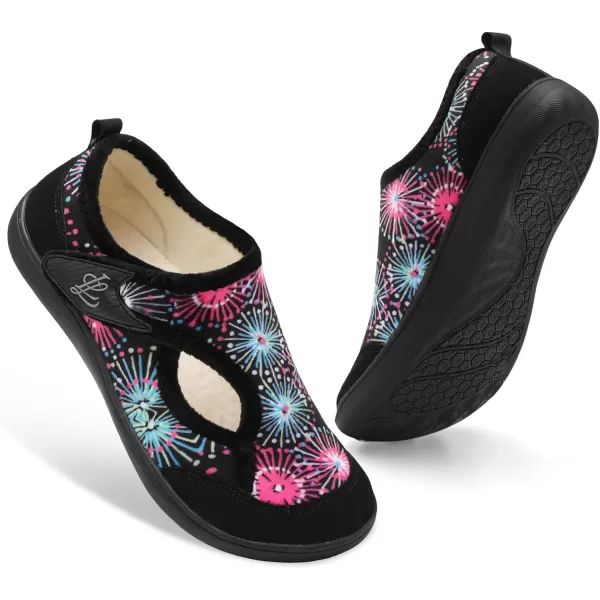 LeIsfIt Womens Slippers Wide Diabetic Shoes Adjustable Walking Shoes Arthritis Edema House Shoes Indoor Outdoor Slippers