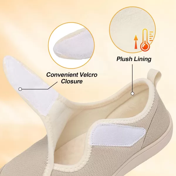 LeIsfIt Womens Slippers Wide Diabetic Shoes Adjustable Walking Shoes Arthritis Edema House Shoes Indoor Outdoor Slippers