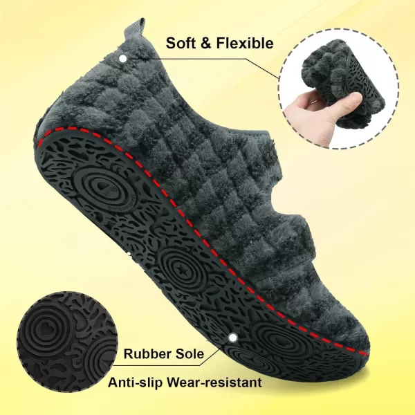 LeIsfIt Womens Mens Slippers Soft House Slippers Warm Fuzzy House Shoes Slipper Socks with Rubber Sole