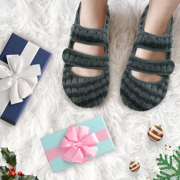 LeIsfIt Womens Mens Slippers Soft House Slippers Warm Fuzzy House Shoes Slipper Socks with Rubber Sole