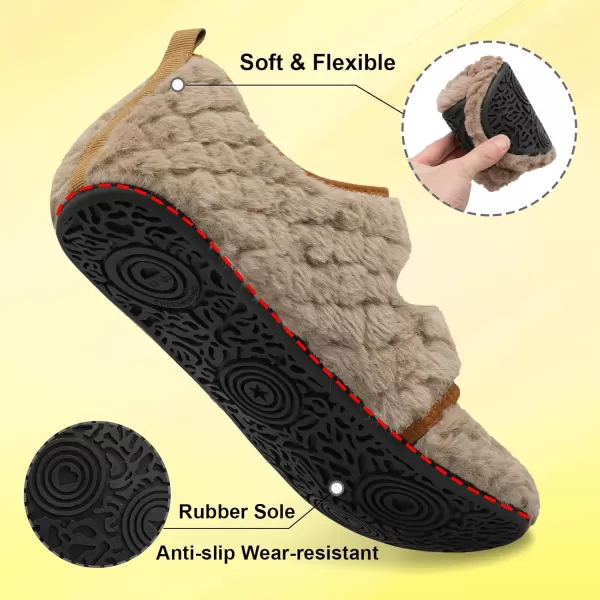 LeIsfIt Womens Mens Slippers Soft House Slippers Warm Fuzzy House Shoes Slipper Socks with Rubber Sole