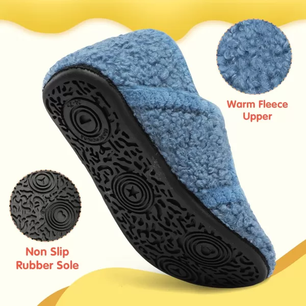 LeIsfIt Toddler Slippers Boys Girls Wide Slippers Adjustable House Shoes Baby Warm Winter Slippers Non-Slip Indoor Home Slipper Shoes