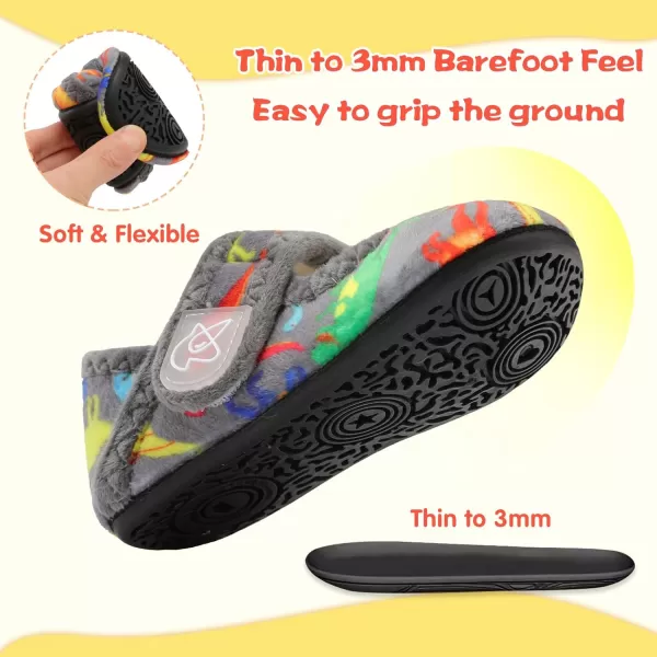 LeIsfIt Toddler Slippers Boys Girls Wide Slippers Adjustable House Shoes Baby Warm Winter Slippers Non-Slip Indoor Home Slipper Shoes