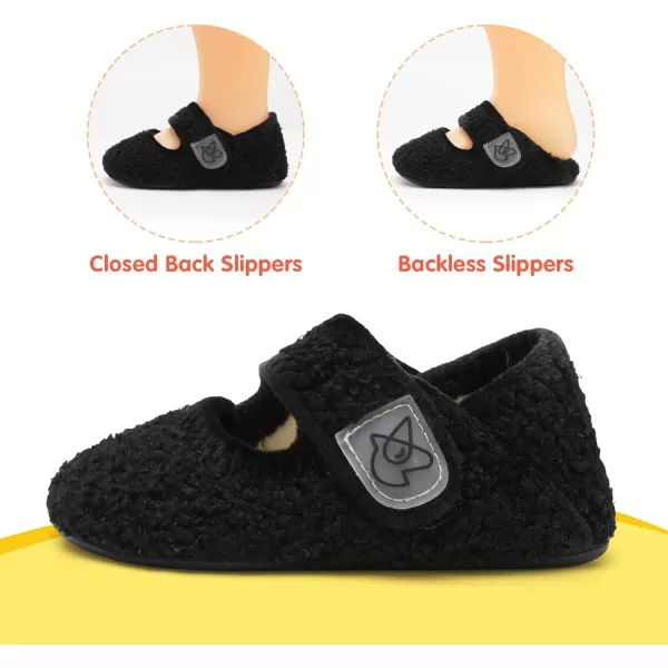 LeIsfIt Toddler Slippers Boys Girls Wide Slippers Adjustable House Shoes Baby Warm Winter Slippers Non-Slip Indoor Home Slipper Shoes
