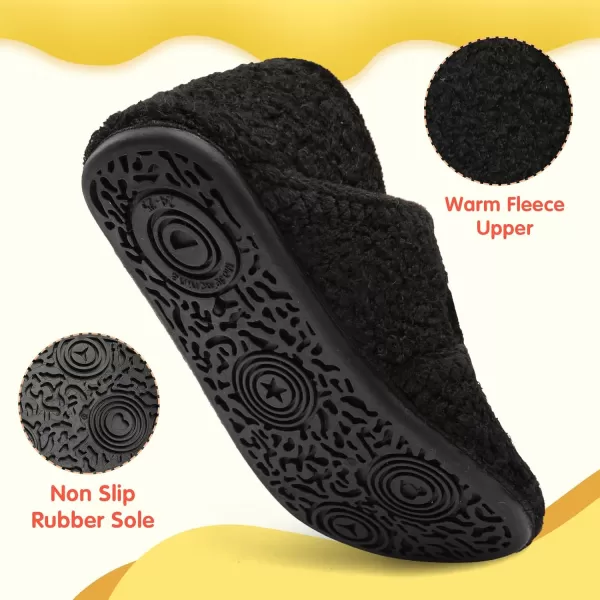 LeIsfIt Toddler Slippers Boys Girls Wide Slippers Adjustable House Shoes Baby Warm Winter Slippers Non-Slip Indoor Home Slipper Shoes